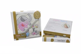 ست حوله دوتیکه رزبرن فیل صورتی FAMILY LOVE-GIRL