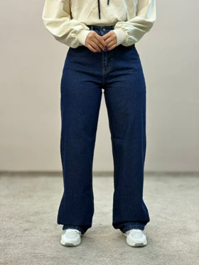 شلوار جین نیم بگ سورمه 3805 امسو