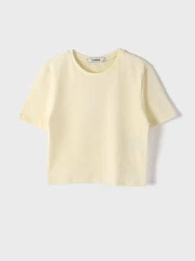 کراپ تاپ نیم‌آستین لیمویی السی وایکیکی LC Waikiki