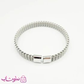 دستبند حصیری مردانه استیل نقره ای رنگ کد 1991