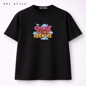 تیشرت باکسی نخ پنبه با طرح در پی رویا | حفظ فرم بعد از شستشو | کد 1452