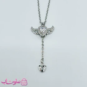 گردنبند دخترانه نقره ای مدل قلب بالدار متحرک کد 1188 (کپی)