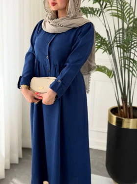 پیراهن روزمره زیبا 0388 (سرمه ای)