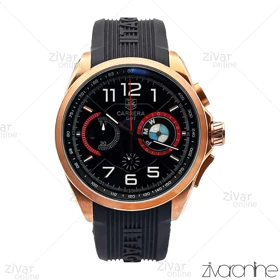 ساعت تگ هویر کررا مردانه رزگلد مشکی بند رابر مدل (BMW) 106070