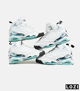 کفش کتانی ساق‌دار مردانه سفید آبی Nike air jordan 5 v02