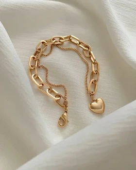 دستبند دو لاین آویز قلب ژوپینگ