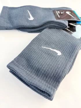 جوراب ساق‌دار نخ پنبه طوسی تیره نایکی Nike