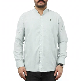 پیراهن آستین بلند راه راه یقه دیپلمات مردانه مدل 6102067