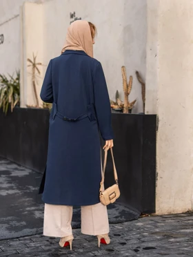 اورکت بلند بغل چاک‌دار زنانه پارچه هرمس