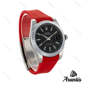 ساعت مردانه رولکس DateJust 2 بند رابر قرمز 2166-m