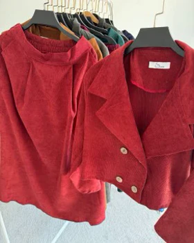 ست کت کراپ دامن پاییزی گیتا