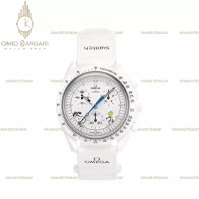 ساعت مچی امگا سواچ ماموریت به ماه اسنوپی طرحدار Omega x Swatch Mision to the moon
