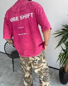 تیشرت سنگشور VIBE SHIFT رنگ دیپ پینک