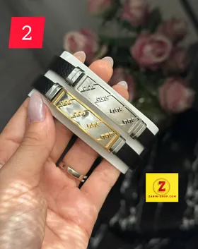 دستبند مردانه چرمی و استیل