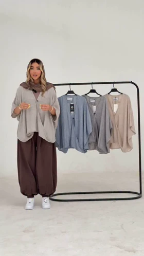 شومیز لینن ملانژ