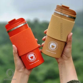 تراول ماگ دور سیلیکونی 500 میلی لیتر (قهوه ای)