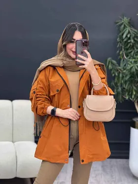 بارانی کمرگت بغل سه دکمه