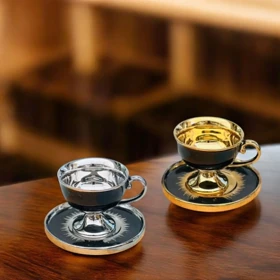 ست قهوه خوری شش نفره در دو رنگ