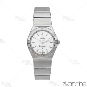 ساعت امگا کانسلیشن زنانه تمام نقره ای ایندکس خطی 106082