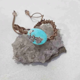 دستبند زنانه سنگ فیروزه نیشابور اصل کد 1