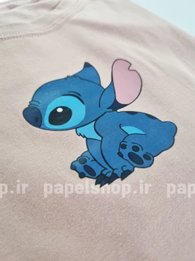 تیشرت کراپ یقه گرد طرح استیچ