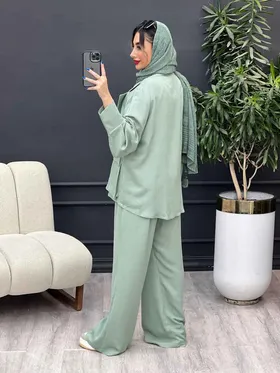 مانتو و شلوار دو جیب پاکتی درنا