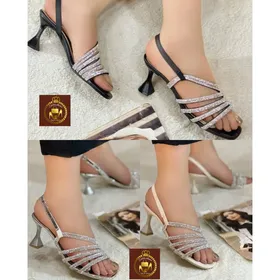 صندل مجلسی نگینی رکابدار زنانه پاشنه 6 سانت