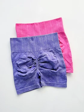 شورتک ورزشی سیملس پشت چروک سنگ شور