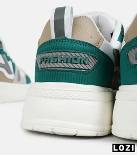 کفش کتانی مردانه سفید طوسی سبز FASHION مدل 7426