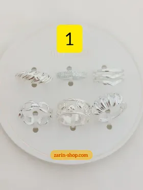 پک 6تایی انگشتر مینیمال زنانه استیل