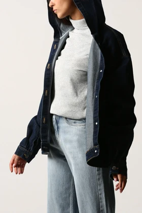 کت جین کلاهدار زنانه