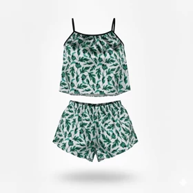 ست تاپ و شلوارک طرح برگ مدل 228