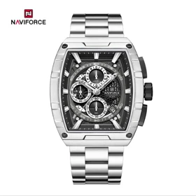 ساعت مچی اورجینال نیوی فورس Nf8066 استیل صفحه مشکی مدل m-10364