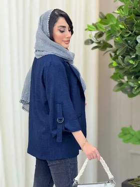 مانتو دو دکمه آستین سگک
