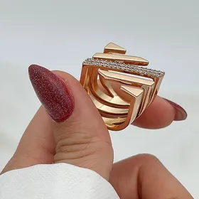 انگشتر خطی طرح طلا ژوپینگ کد 523