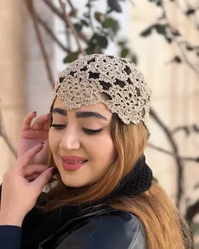 کلاه مکرومه دست بافت