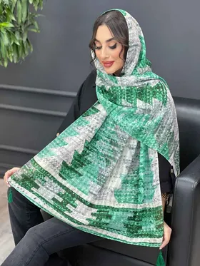 شال حریرنخ طرح کاج