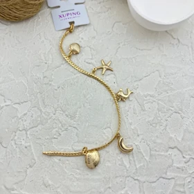 دستبند زنانه ژوپینگ طرح کارتیه با آویز دریایی و صدف