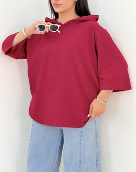تیشرت کلاهدار عسل(37)کد:5563