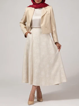 دامن زنانه فون پیلی دار ژاکارد مجلسی 20105