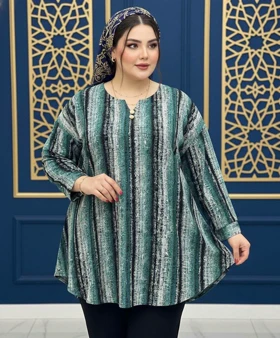 شومیز یقه کوبایی مدل ژانین کد 50287 (سبز)