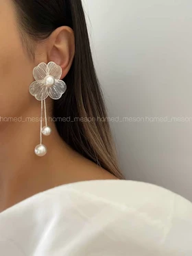 گوشواره گل آویز دار
