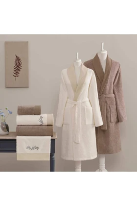 ست حوله حمام Taç مدل Amanda Pure Cotton پنبه‌ای - کرم