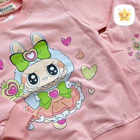 بلوز شلوار دخترانه بگ جنس پنبه عالی لبوبو برند DENIZ مناسب 4 تا 9 سال