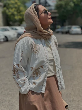 شومیز گلدوزی وارداتی لینن