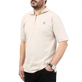 پولوشرت آستین کوتاه نیم زیپ مردانه مدل 651346