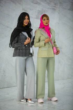 کت شلوار ژاکارد ترکیبی