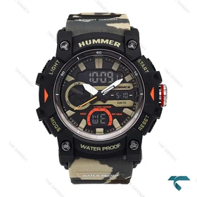 ساعت هامر مردانه 1440 دوزمانه خاکی ارتشی Hummer-6593-G