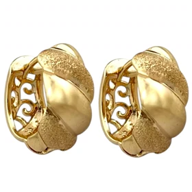 گوشواره زنانه حلقه‌ای طرح آینه ژوپینگ، شیک و بادوام Xuping