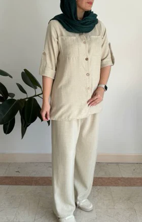 ست مانتو شلوار پنبه